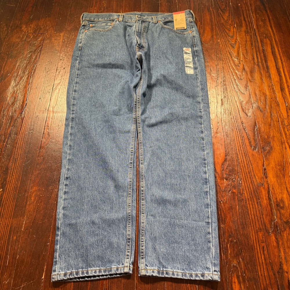 Levis 505 Jeans Mens 38x30 Blue Straight Leg 100% Cotton Cowboy Classic NWT
